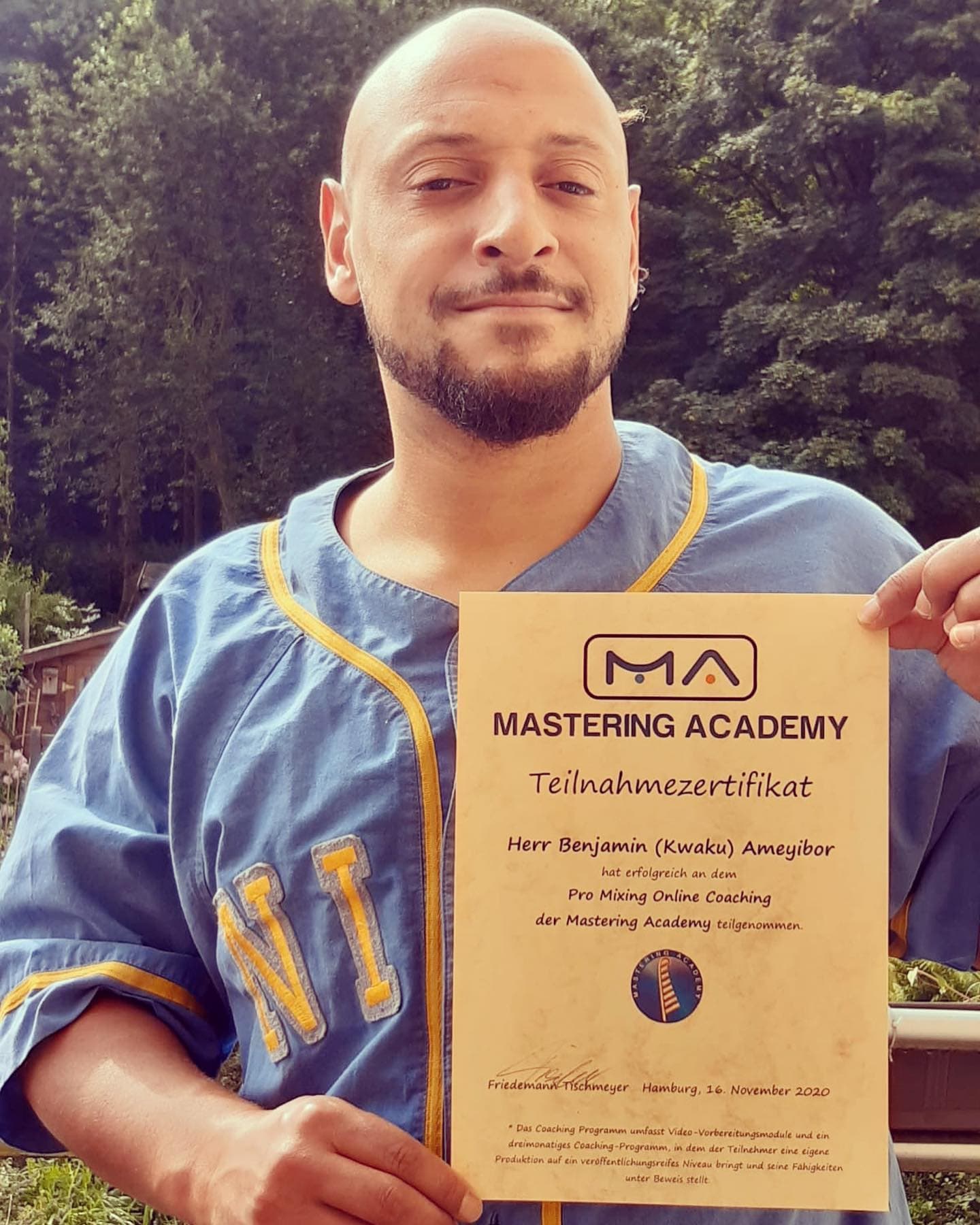 Mastering Academy | Benjamin Ameyibor with Certificate