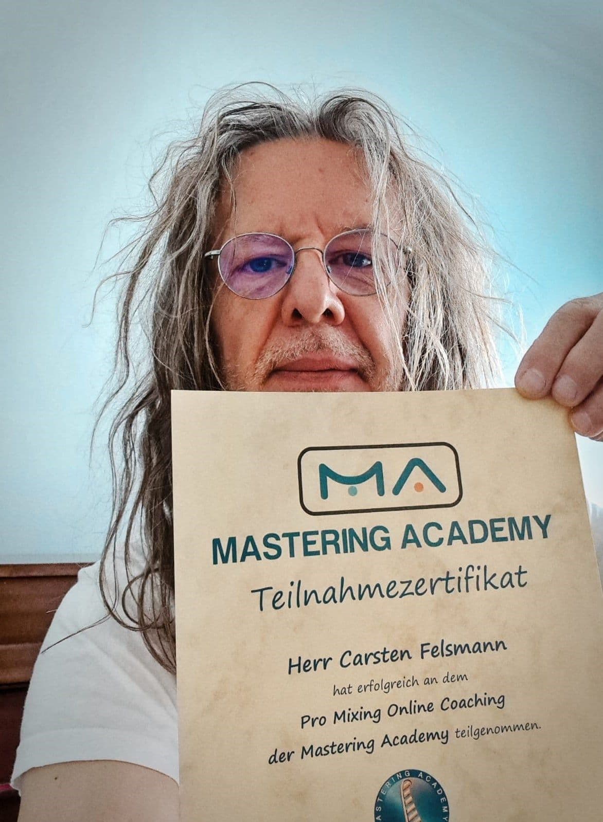 Mastering Academy | Carsten Felsmann with Certificate