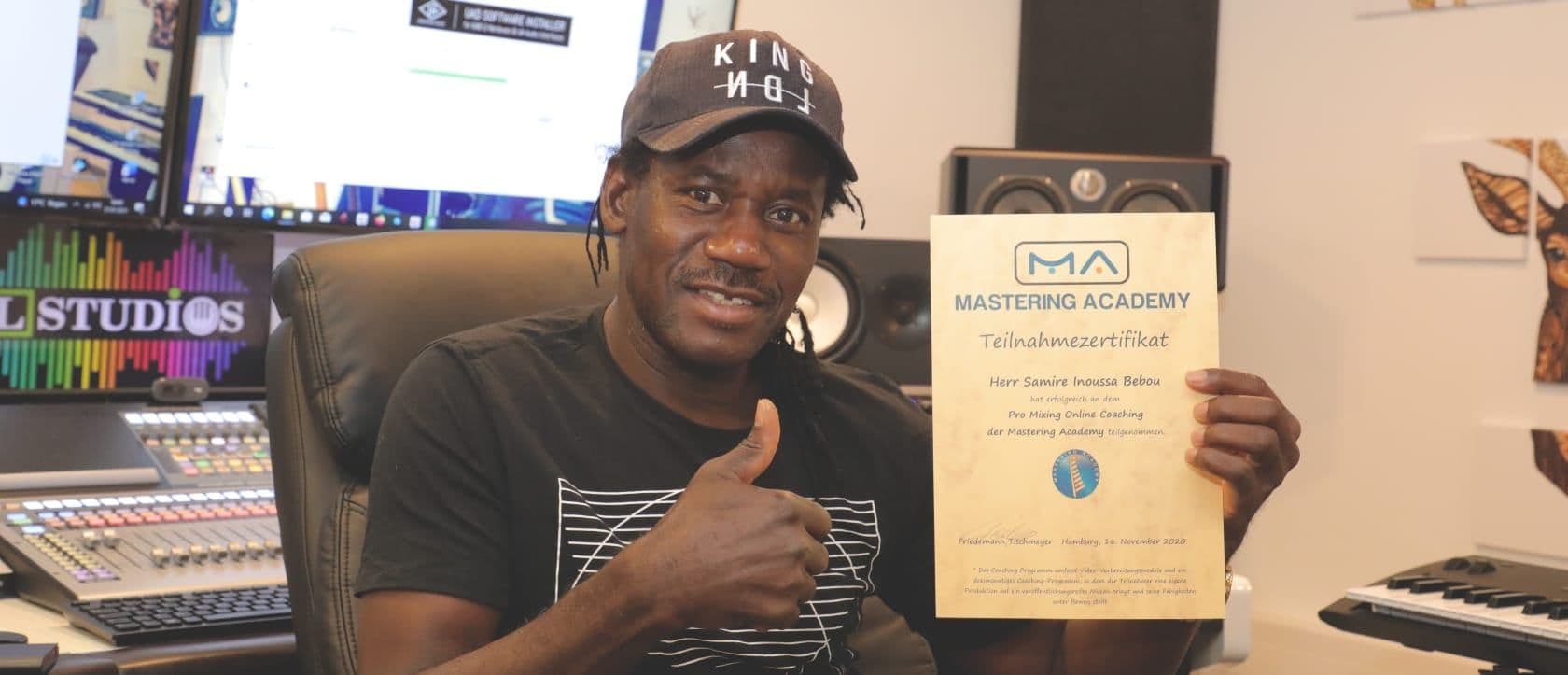 Mastering Academy | Samire Inoussa Bebou with Certificate